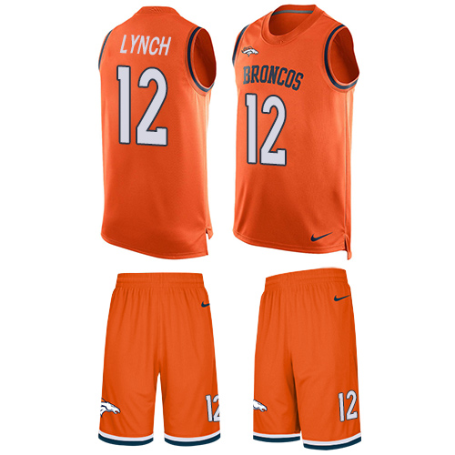 Nike Broncos #12 Paxton Lynch Orange Team Color Men's Stitched NFL Limited Tank Top Suit Jersey - Click Image to Close